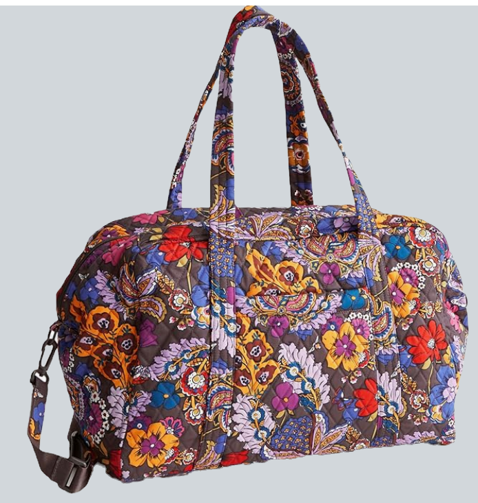 vera bradley paisley weekender duffel tote bag for weekend getaway travel for women