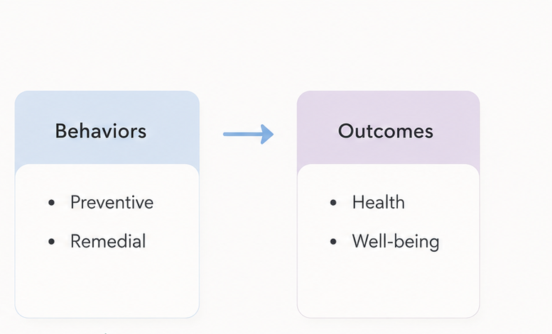Fig 1. Pathways to improving outcomes — adapted from Keegan Knittle's pathways to improving health outcomes.
