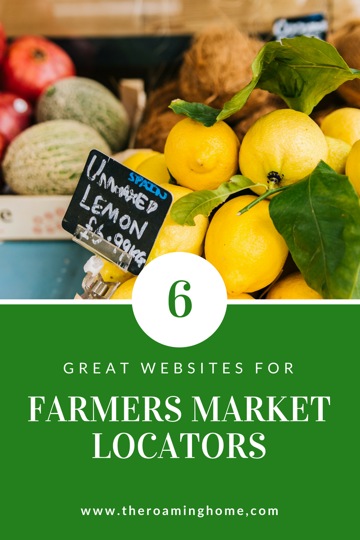 6 Great Websites to help you locate farmers markets near you as you travel in your rv, motorhome or tiny house.
