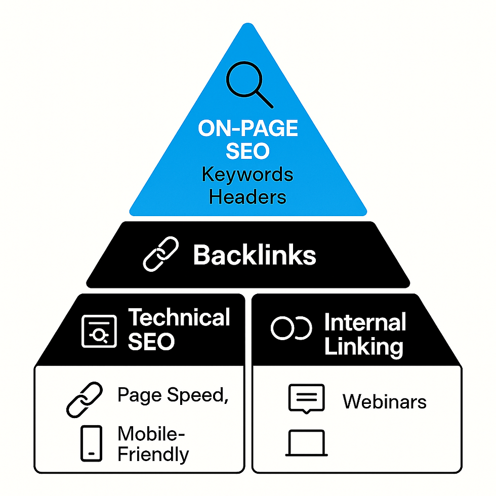 SEO components visualized for law firm content strategy