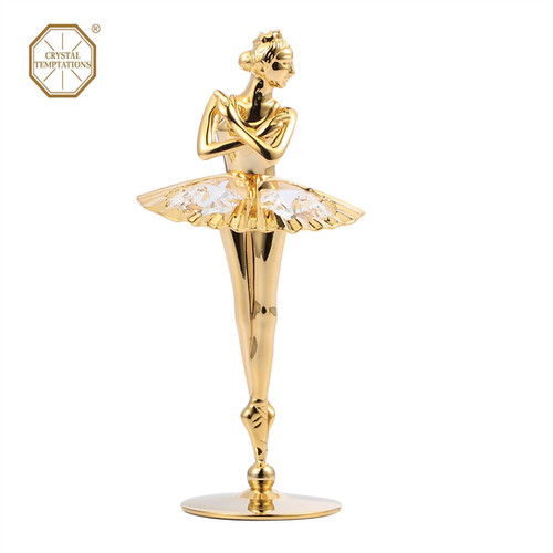 24K Gold plated iron table decoration (Ballerina) crystals CRYSTAL
