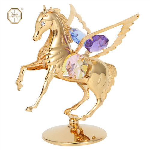 24K gold plated iron table decoration (Flyhorse) crystals CRYSTAL