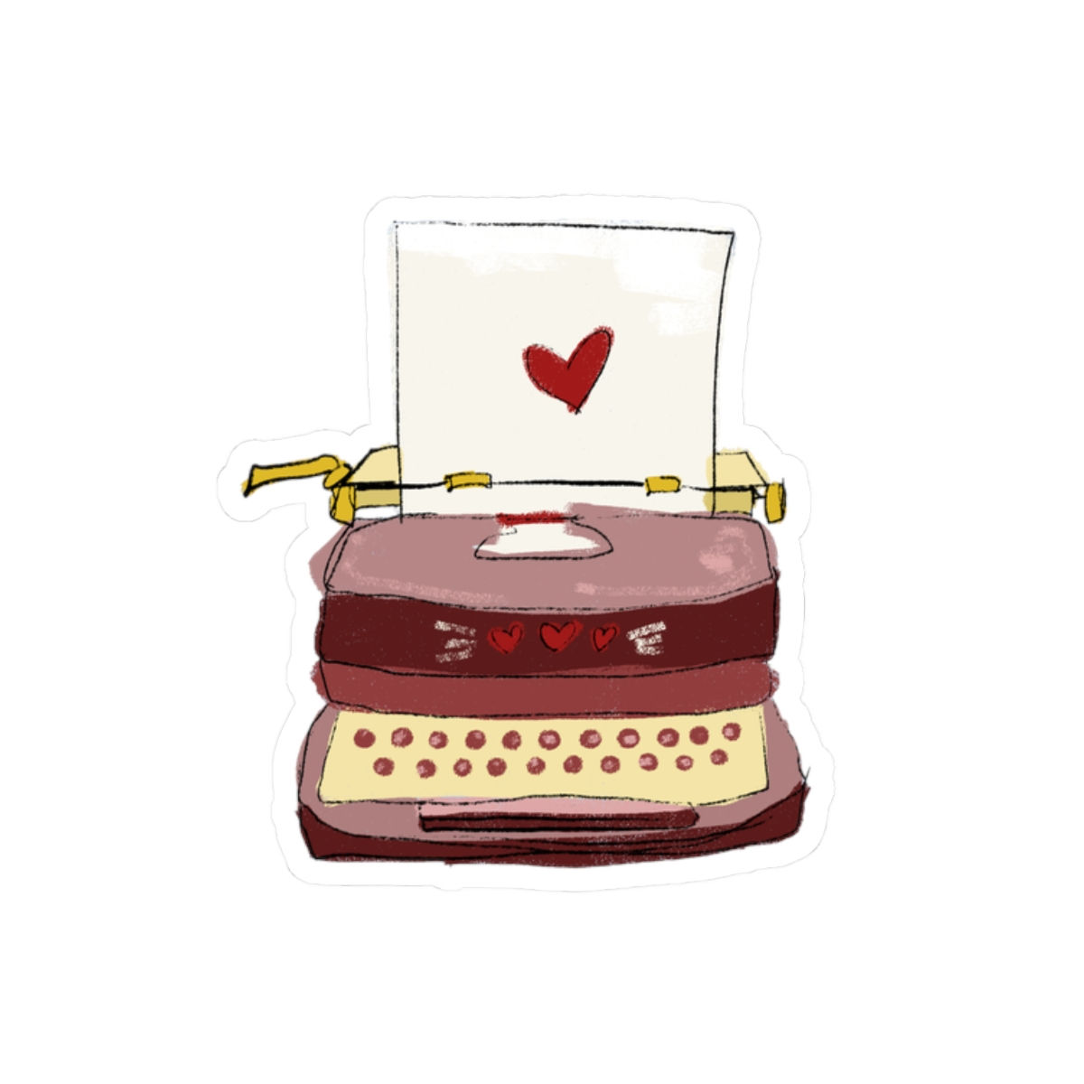 Vintage Typewriter Kiss-Cut Sticker