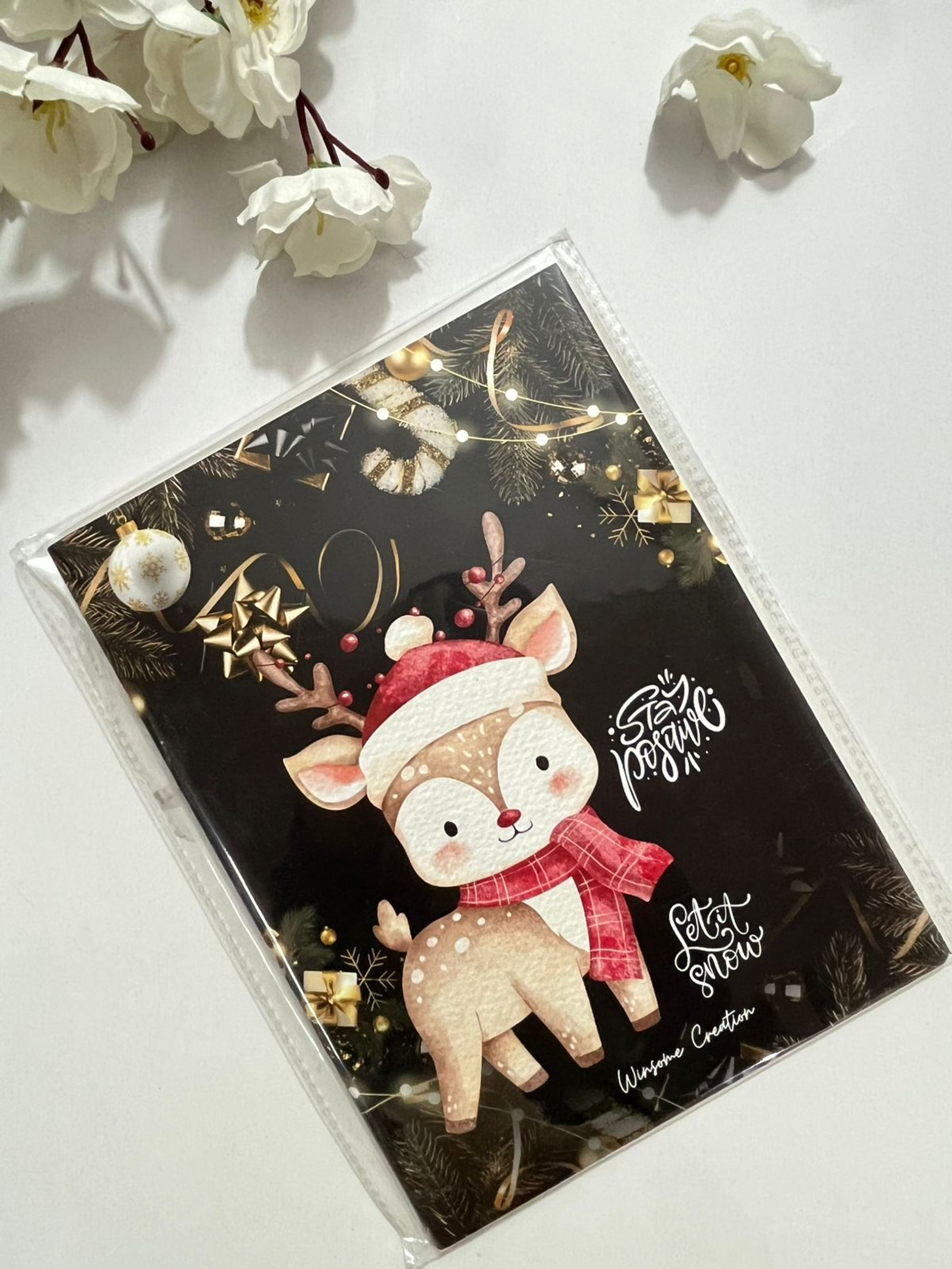 REINDEER STAY POSITIVE LET IT SNOW