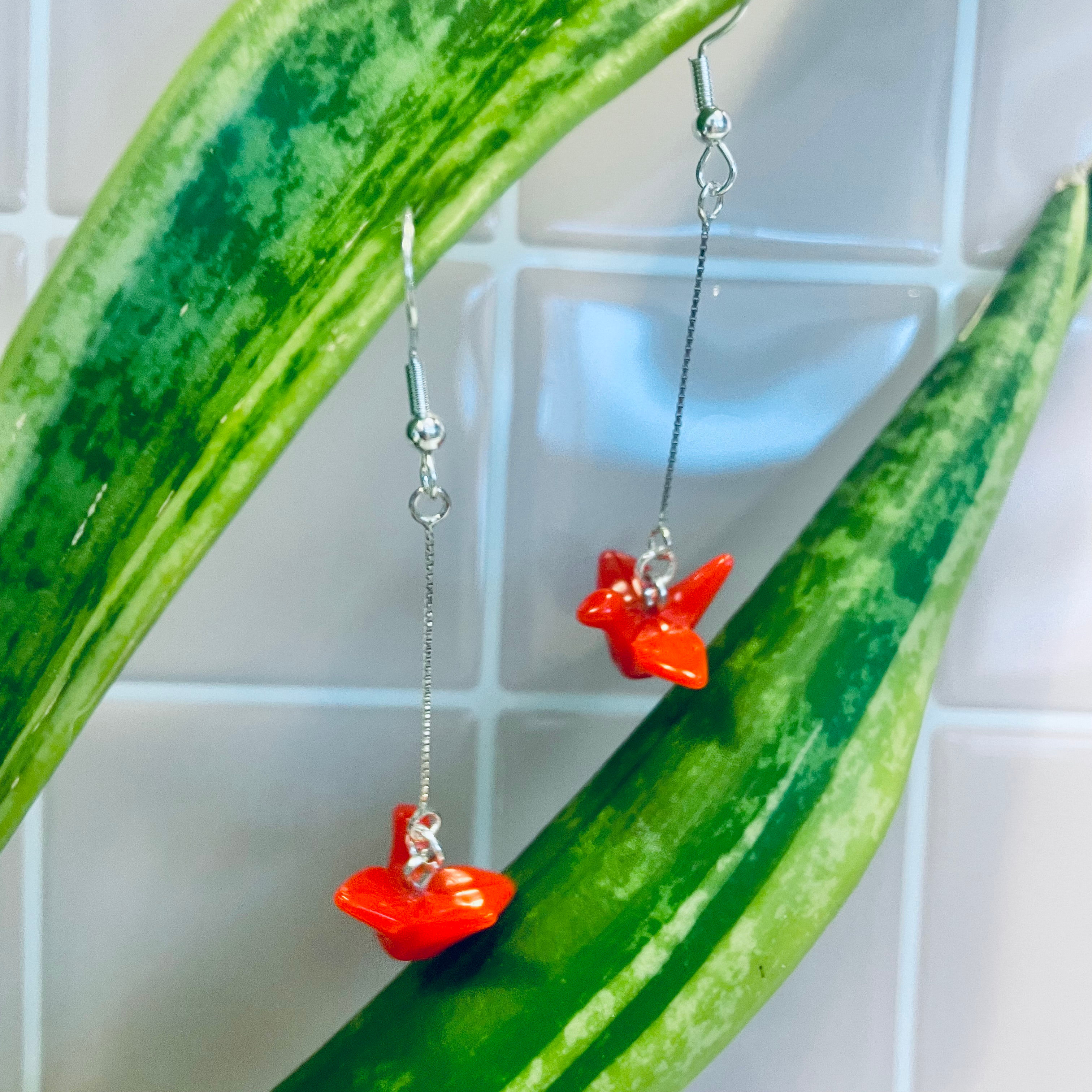 oorbellen origami kraanvogel