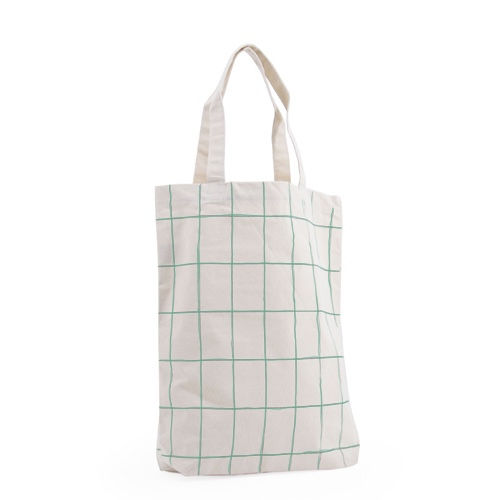 canvas totebag 'grid' - muntgroen