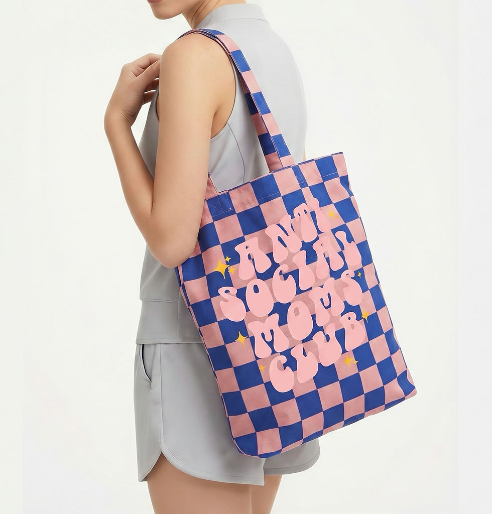 Thumbnail: totebag canvas 'anti social moms club'