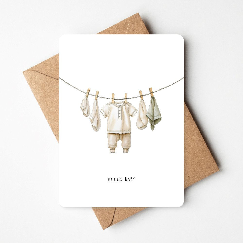 wenskaart - hello baby