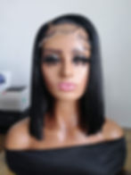 jet black straight 5x5 HD closure bob wig