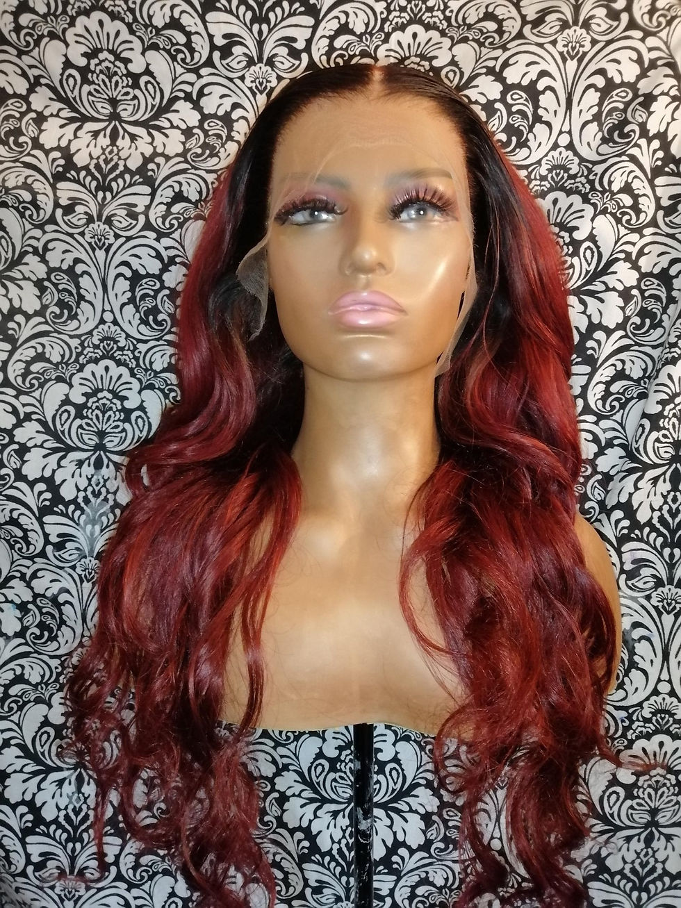 Thumbnail: 13x4 HD Frontal Bodywave Burgundy Wig