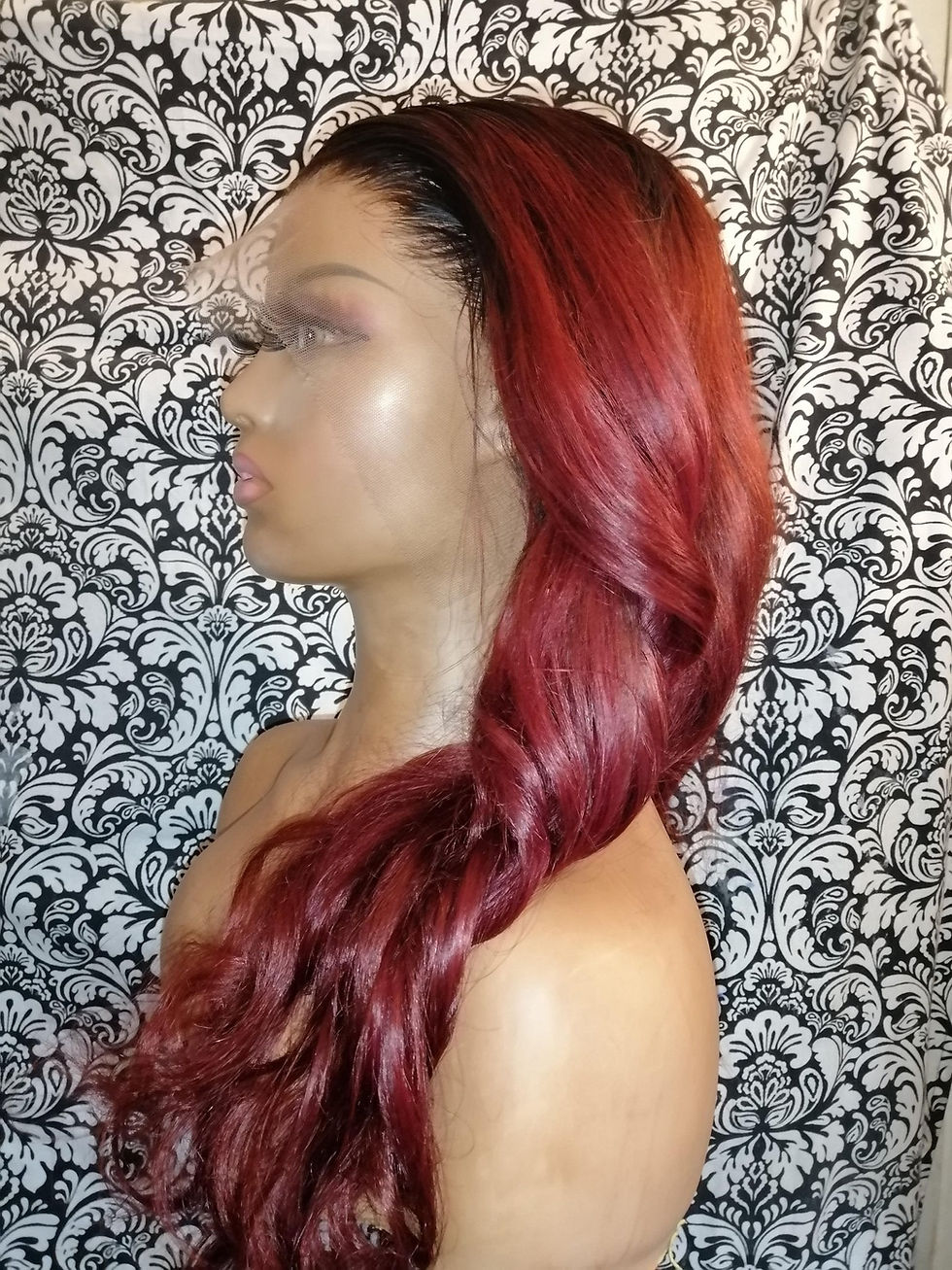 Thumbnail: 13x4 HD Frontal Bodywave Burgundy Wig