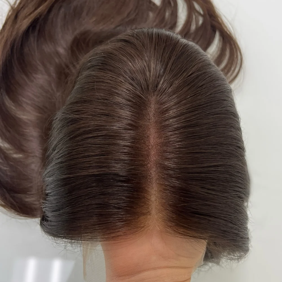 5×5 Silk Base Hair Topper – Medium Brown Straight Human Hair