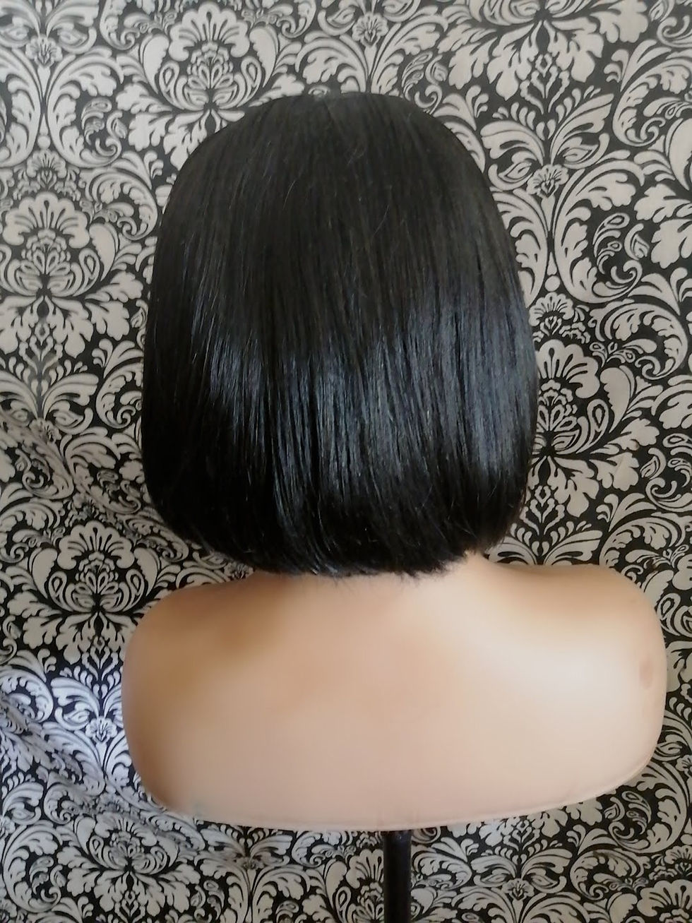 Thumbnail: 12"Straight  5x5 HD Closure Bob wig