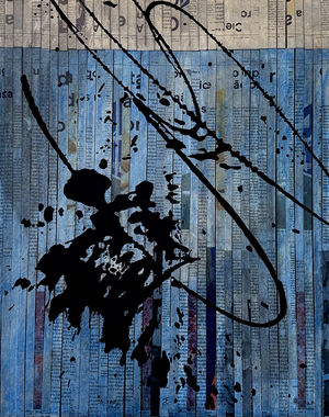 Painting by Victor Souza, decoding unseen transmissions.