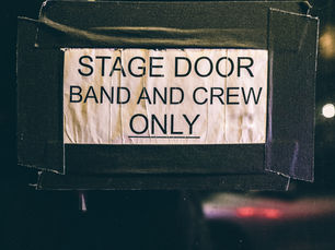 Sign permitting only band and crew entry.
