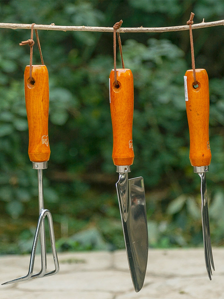 Thumbnail: PTO08-Stainless steel & solid wood Planting Tools Set