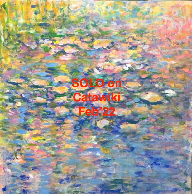 Water Lilies IX. Mixed media on canvas. 150x150cm - SOLD.jpeg