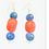 Thumbnail: Orange & Blue Gemstone Pierced Earrings