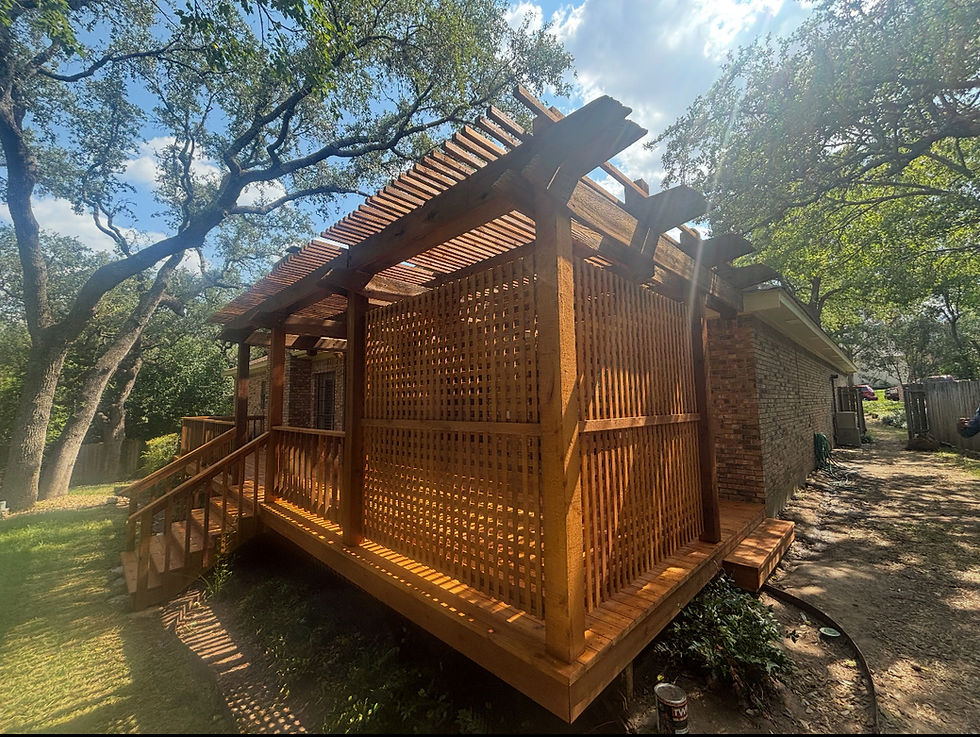 Cedar Decking in Austin, TX with Shade Arbors & Privacy Screens