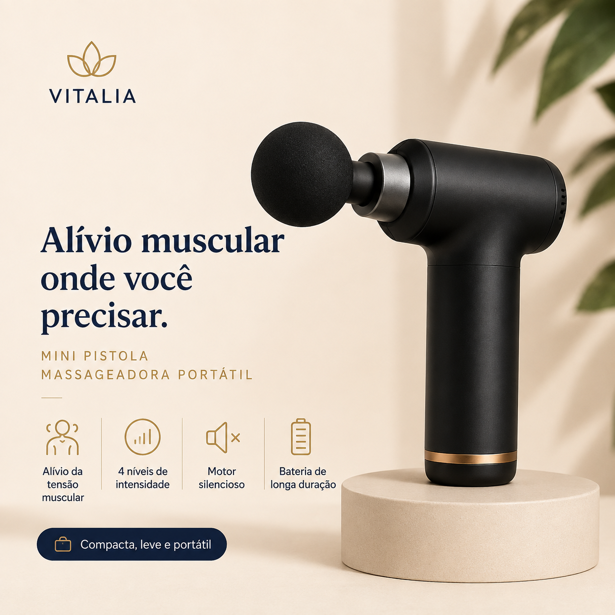 Mini Pistola Massageadora Muscular Portátil