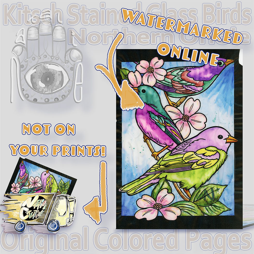 Thumbnail: Northern Oriole 01 ORIGINAL Kitsch Stained Glass Birds Natalie