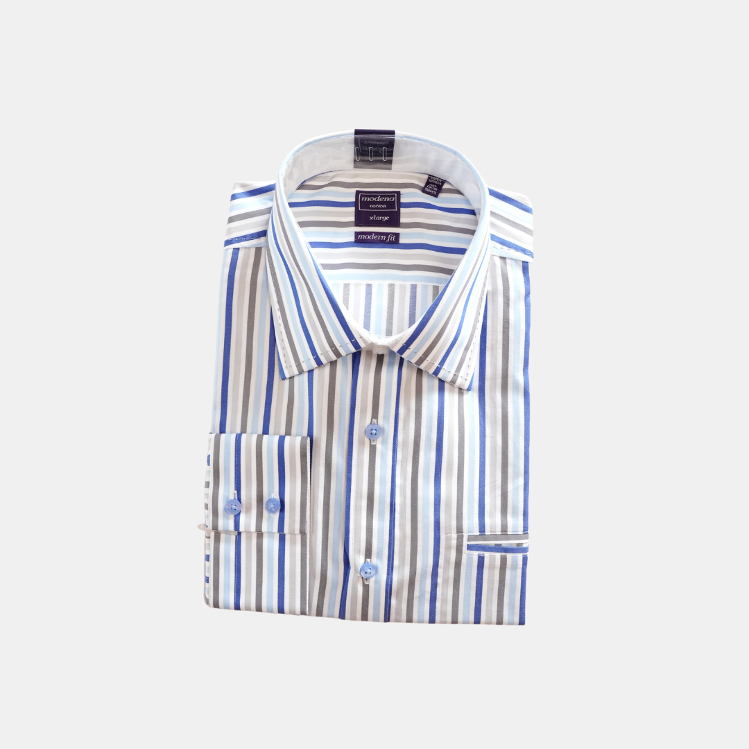 Modena Stripe Blue Dress Shirt