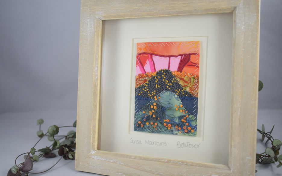 Sunset Mountains Framed ATC