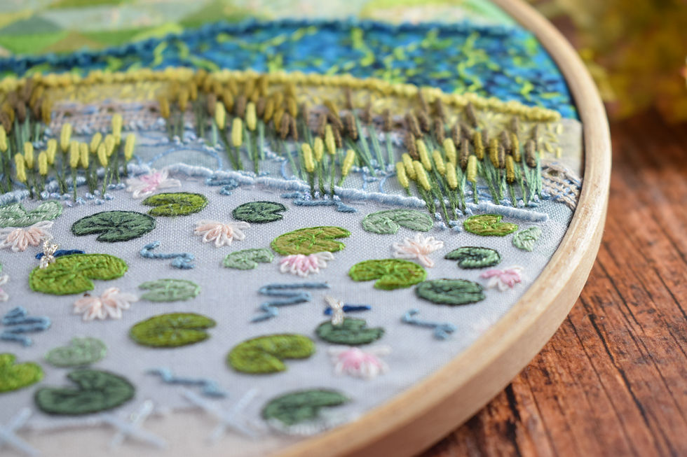 Thumbnail: Waterlilies Original Stitchscape