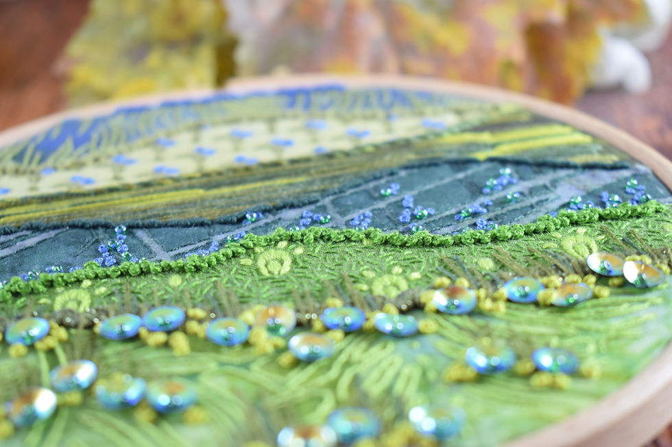 Thumbnail: Green Hills Original Stitchscape