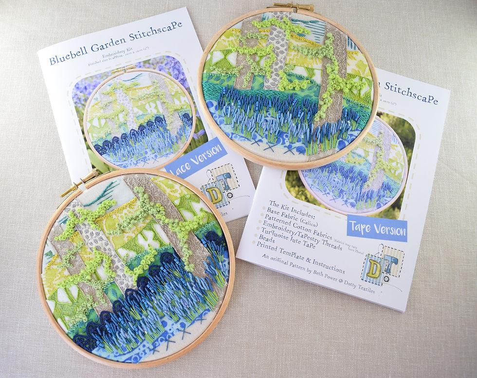 Thumbnail: Bluebell Garden (Tape) Embroidery Stitchscape Kit