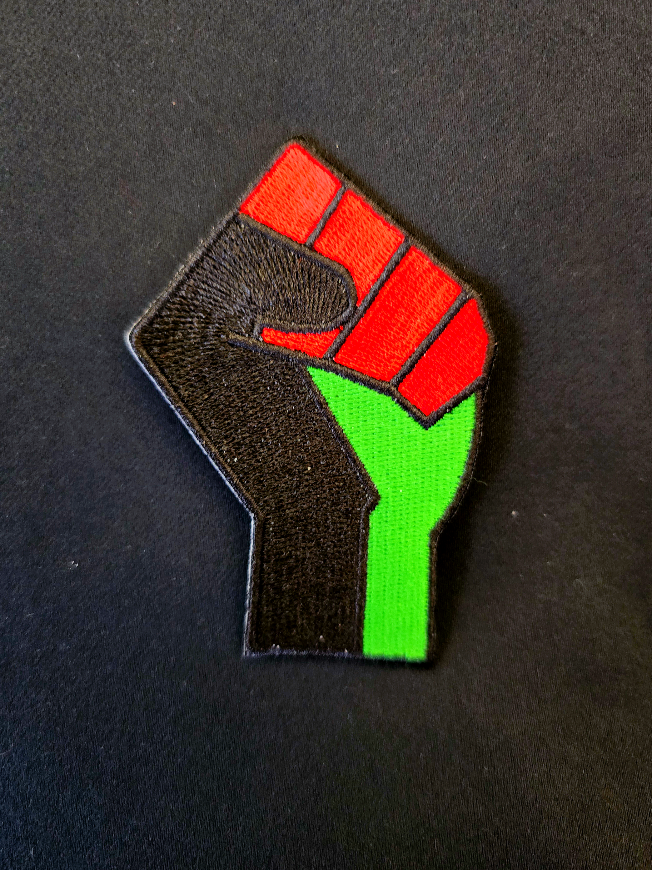 Red Black and Green Black Power Fist Patch
