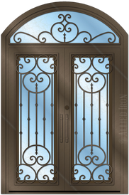 Bella Style Double Square Soors with Eye Arch Transom