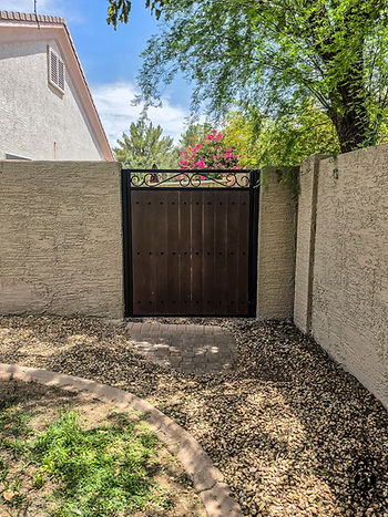 Custom iron privacy gate adding curb appeal and privacy to a Phoenix Arizona home