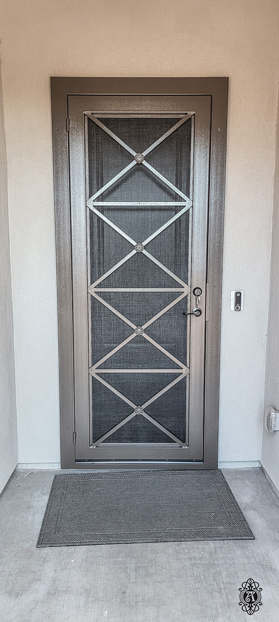 Custom Allied Iron security door installed on a Phoenix Arizona home
