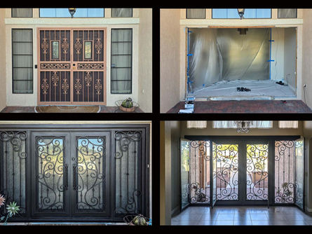 A one-day install of a custom iron entry door.