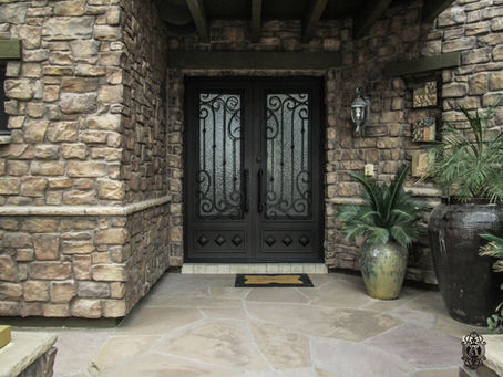 American-made custom iron front door for Phoenix home