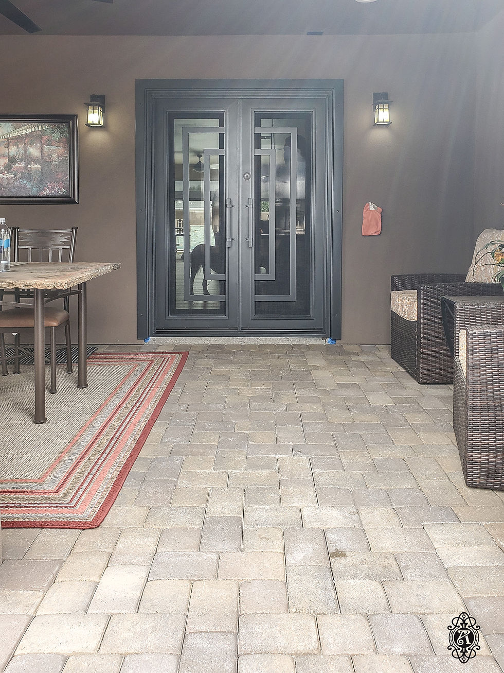 Custom iron entry door installed on Phoenix AZ home