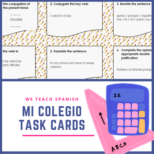 Mi Colegio Task Cards | We Teach MFL