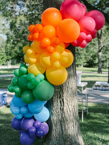 Rainbow balloon garland