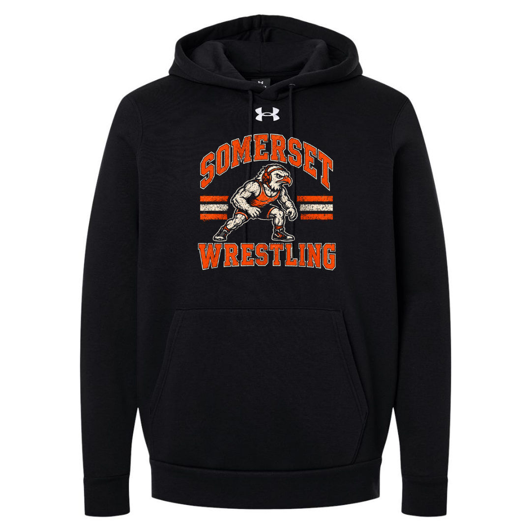 Black Under Armour Fleece Hooded Sweatshirt (Somerset Wrestling)