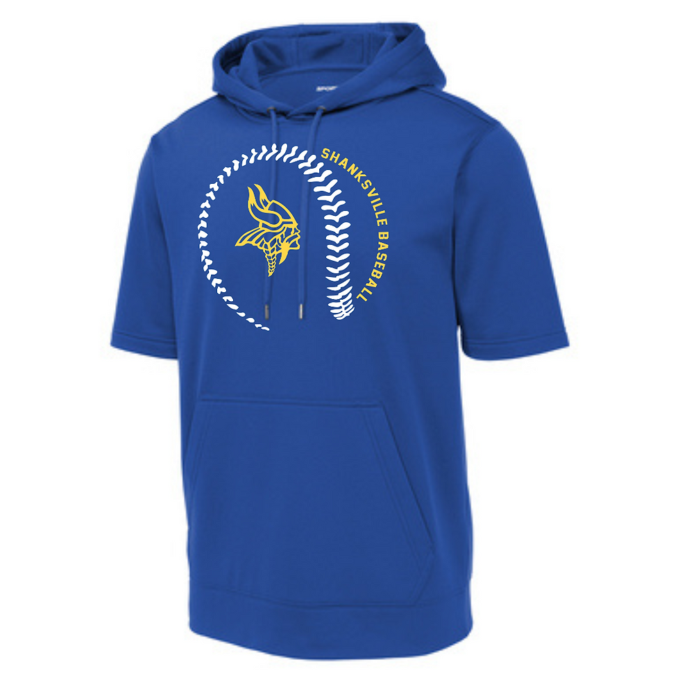 Thumbnail: Sport Tek Short Sleeve Perf. Hoodie (Sville Varsity Baseball 24')