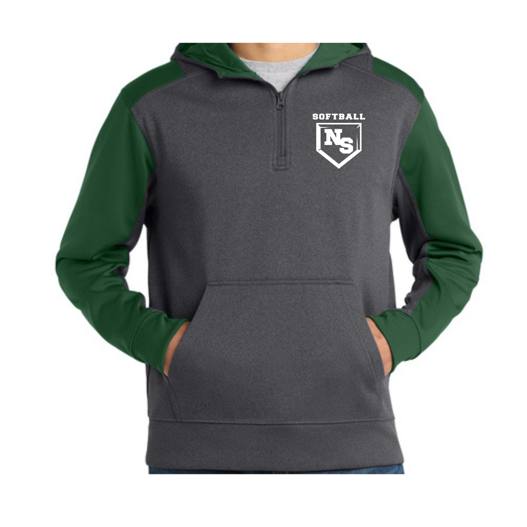 Embroidered 1/4 Zip Hooded Sweatshirt (NS High School Softball 26')