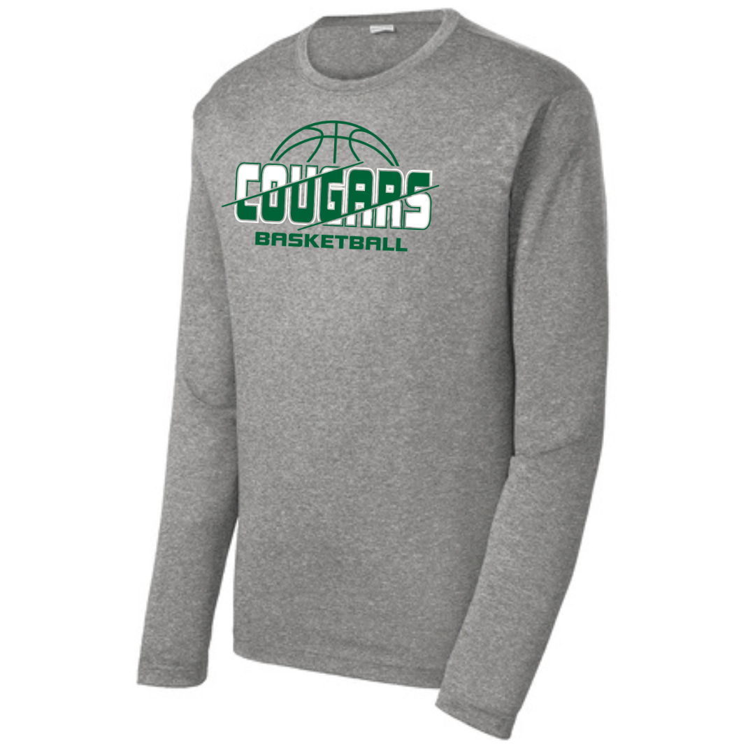 Grey Sport-Tek Performance Long Sleeve Tee (NS Basketball 24')