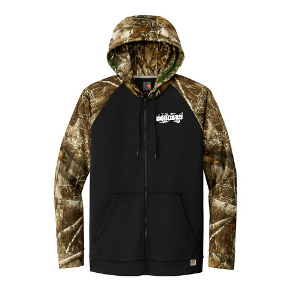 Black Camo Zip Up Hoodie (Printed)