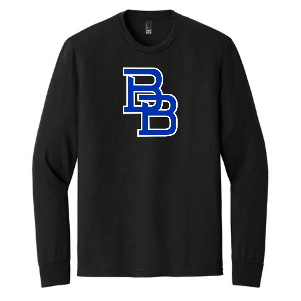 Black TriBlend Long Sleeve Tee ("Basic Logo" Berlin BBALL 25')