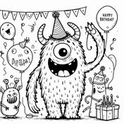 יום הולדת מפלצות להדפסה 