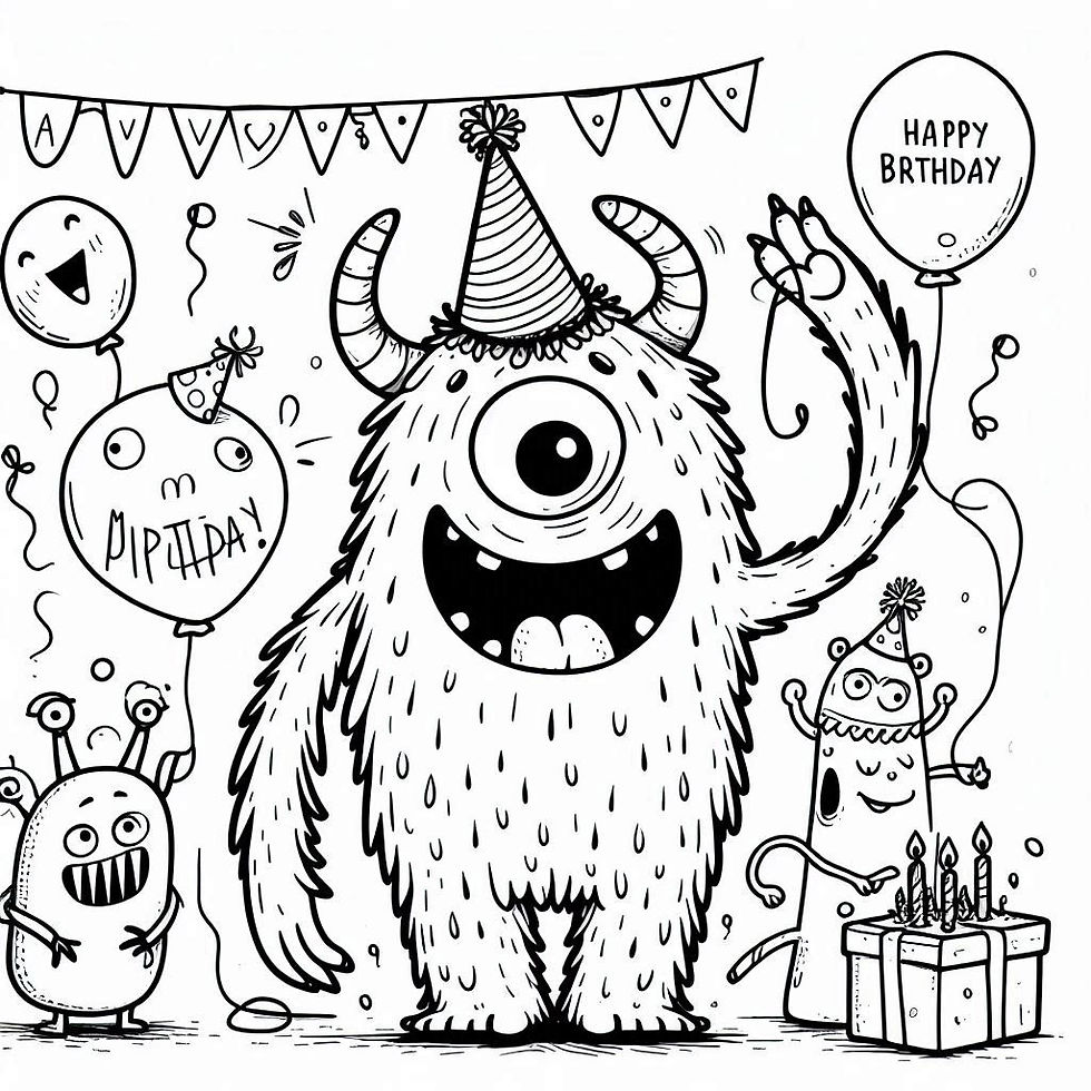 Printable monsters birthday