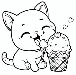 חתולה מלקקת גלידה