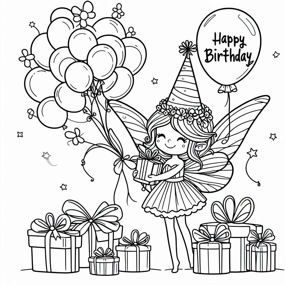 Printable birthday fairy