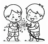 ילדים משחקים במים